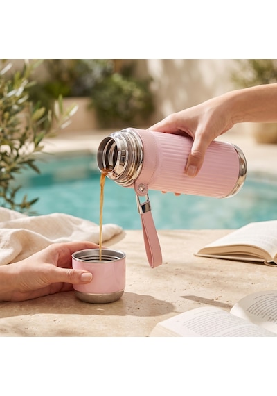 Jumbo Magic Pipetli Pembe Termos 850 Ml