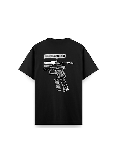 Glock Sırt Baskılı Bisiklet Yaka Erkek Tshirt Antrasit