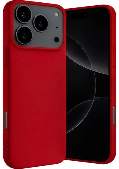 Apple iPhone Uyumlu   17 Pro Max Nano İçi Kadife Silikon - Kırmızı