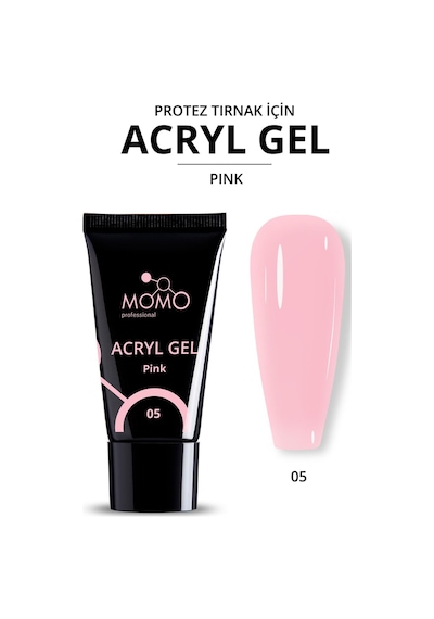 Momo Professional Protez Tırnak İçin Poly Gel Poli Jel Acryl Gel No.05 Pembe 30 Gr