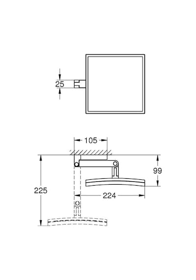 Grohe Selection Cube Krom Duvara Monte Makyaj Aynası