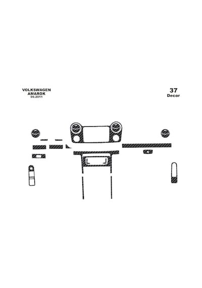 Volkswagen Amarok Torpido Kaplama 2010- 37 Parça Karbon