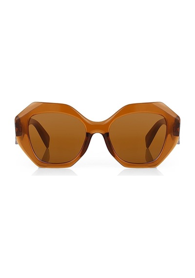 Nairobi Brown Geometrik Oversize Kadın Güneş Gözlüğü