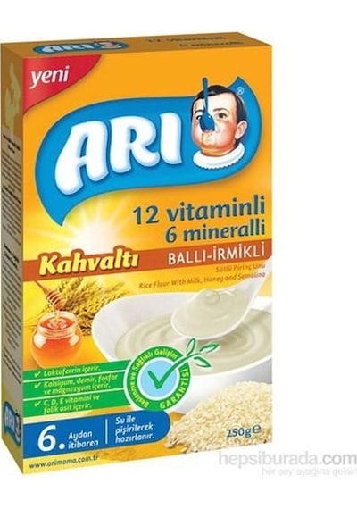 Arı Mama Kahvaltı Sütlü Ballı İrmikli Pirinç Unu 250 G
