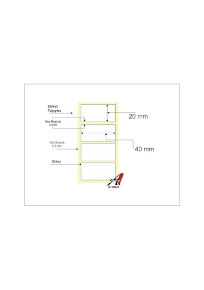 20 X 40 Mm Termal Barkod Etiketi 1000 Li Tekli Diğer