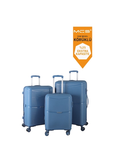 Mçs Üçlü Polipropilen Valiz Seti V379 Sky Blue
