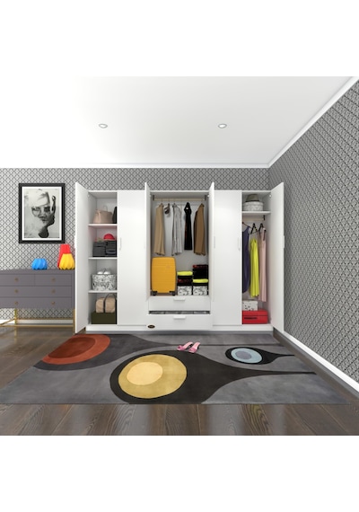 Kenzlife gardırop 6 kapılı çekmeceli begonvil240 byz kapaklı gardolap dolap Kenzlife gardırop 6 kapılı çekmeceli begonvil240 byz kapaklı gardolap dolap