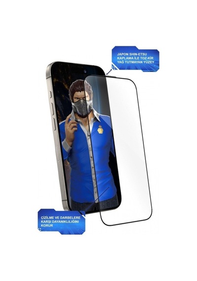 İphone 15 Pro Max Uyumlu Uygulama Aparatlı Toz Ve Çizik Önleyici Hd Cam Ekran Koruyucu