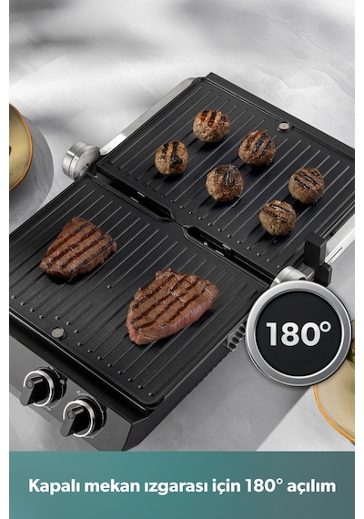 Homend lliant 1342h 3 In 1  Gövde Çift Taraflı Xl Döküm Plaka Tost Ve Izgara Makinesi
