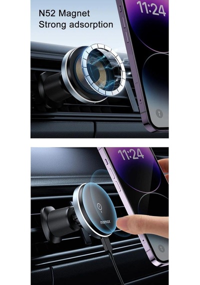 Q.mag Mount5 15w Magnetic Wireless Şarjlı Araç Telefon Tutucu Usb-c To Usb-c Cable Siyah