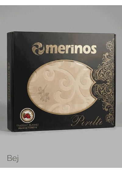 Merinos Pırıltı Çift Kişilik Battaniye Bej Bej