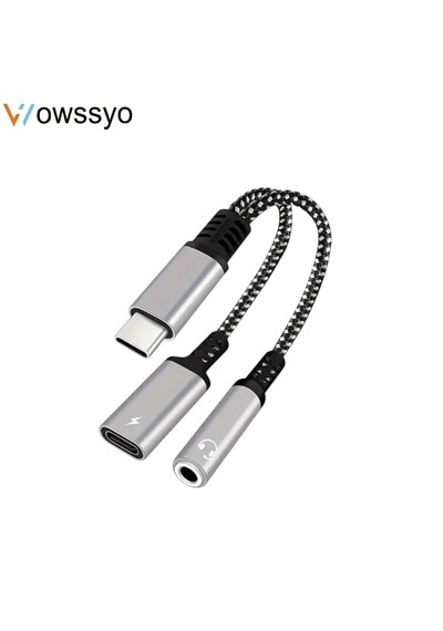Wowssyo 2'si 1 Arada Type-c To 3.5mm+60w Hızlı Şarj Ve Kulaklık Çevirici Ce Lisanslı Hasır Örgülü Sağlam Beyaz - Siyah Wowssyo 2'si 1 Arada Type-c To 3.5mm+60w Hızlı Şarj Ve Kulaklık Çevirici Ce Lisanslı Hasır Örgülü Sağlam Beyaz - Siyah
