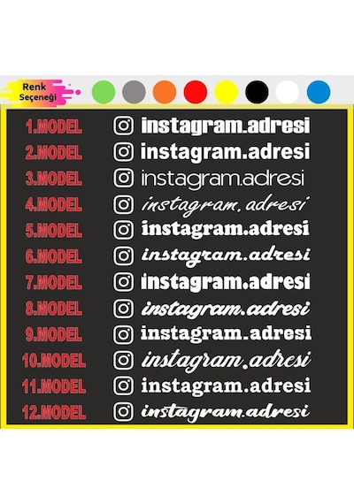 Size Özel Instagram Yazı Oto Sticker Size Özel Instagram Yazı Oto Sticker