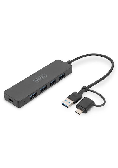 Usb 3.0 Hub, 4 Port, Slimline Usb-c Adaptörlü, 5gbps, 0,2 M Ka...