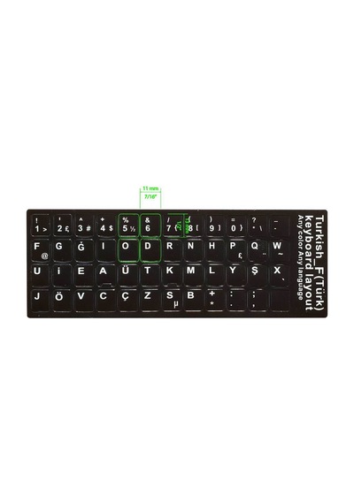 Türkçe F Klavye Etiketi - Notebook Ve Pc Klavyeleri İçin Dayanıklı Mat Pvc Etiketler