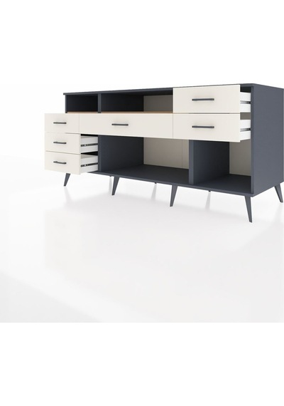 Kronos Konsol 2 Raflı 6 Çekmeceli 176x59x83 Antrasit-çam/aytaşı Çam/aytaşı Kronos Konsol 2 Raflı 6 Çekmeceli 176x59x83 Antrasit-çam/aytaşı Çam/aytaşı