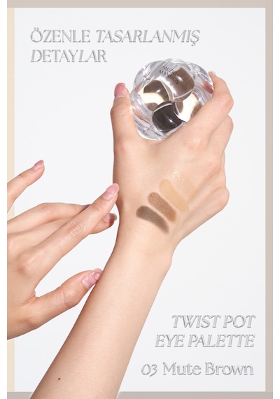 4'lü Far Paleti + Mini Boy Icy Glow Set Muzıgae Mansıon Twist Pot Eye Palette 03 Mute Brown 32824617