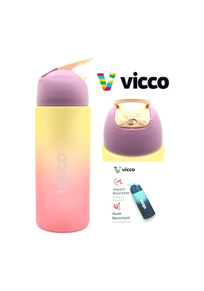 Vicco Su Matarası Kilitli Kapak Tritan Quick Matara Suluk 500 Ml Pembe
