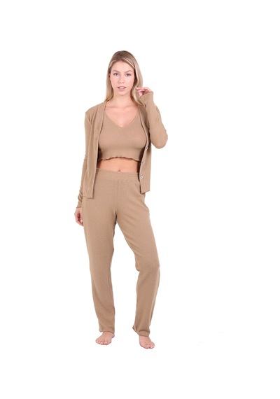U&me Ribbed Crop 3lü Tk. Camel Um236077001 Camel