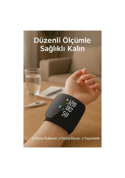 Renkli Lcd Ekranlı Bilekten Tansiyon Aleti Taşınabilir Ve Kolay Kullanım Tansiyon Aleti