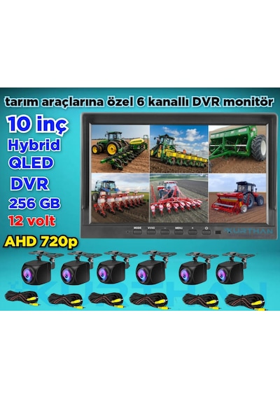 6 Ad 170 Derece Balık Gözü Lens Ahd 720p Kamera Qled 10'' Ekran