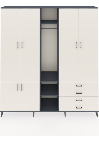 Hyperion Dolap 14 Raflı 4 Çekmeceli Tek Askılı 220x44x243 Antrasit-aytaşı/aytaşı Aytası/aytası Hyperion Dolap 14 Raflı 4 Çekmeceli Tek Askılı 220x44x243 Antrasit-aytaşı/aytaşı Aytası/aytası