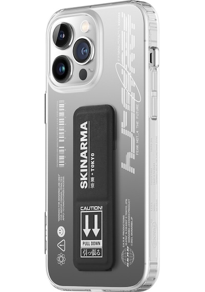 Apple Uyumlu iPhone 14 Pro Max Kılıf Skinarma Standlı Şeffaf Tasarımlı Taihi Kobai Kapak