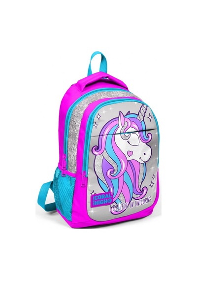 Coral High Pembe Unicorn Kız Çocuk İlkokul Çantası ve Kalemlik Se