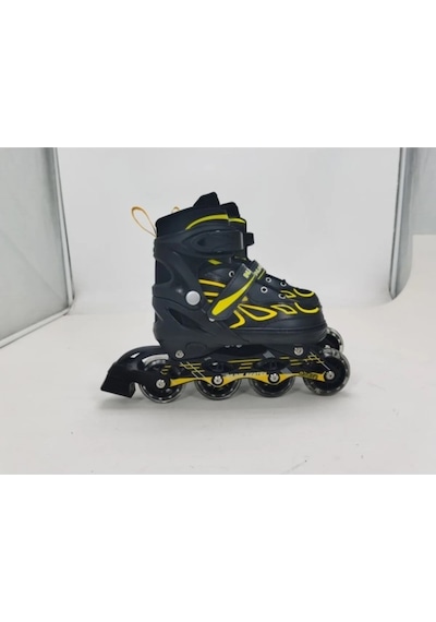Vadi Sarı Silikon Tekerli Ayarlanabilir Işıklı Paten L 39-42 Hp7128