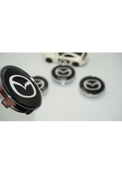 Mazda Jant Göbeği Gümüş Siyah Kapak Seti 60mm