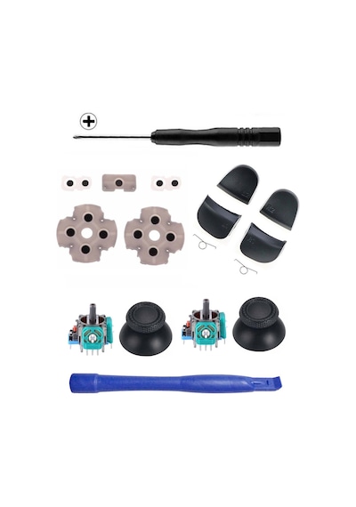 Ps5 Versiyon 1 Analog Motor Topuz İç Lastik Tetik Seti Tornavida Ayırıcı Set Ps5 Kol Tamiri Siyah
