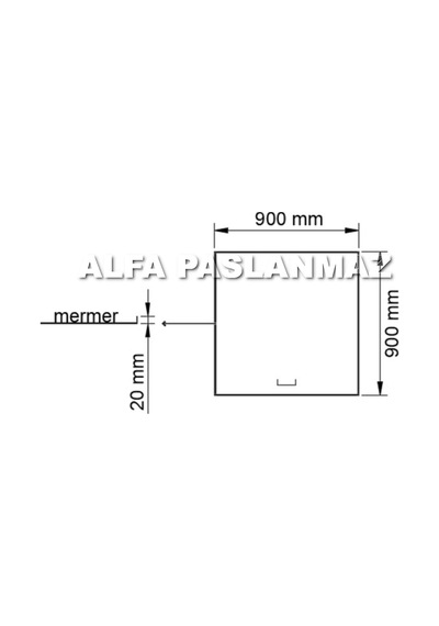 Üzeri Mermer Uygulanabilir AISI 304 Kalite 90x90 cm Paslanmaz Makine Daire Kapağı