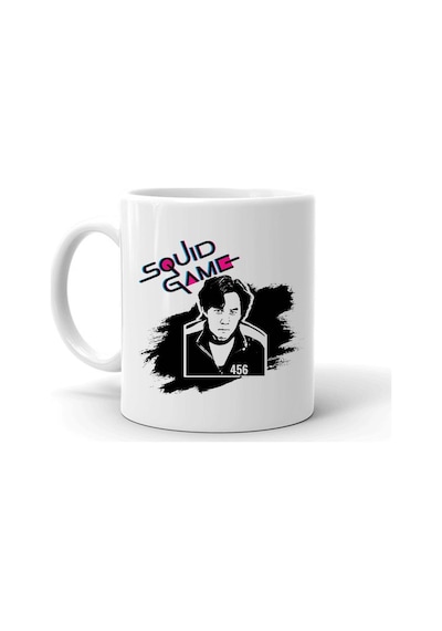 Squid Game Baskılı Seramik Beyaz Kupa