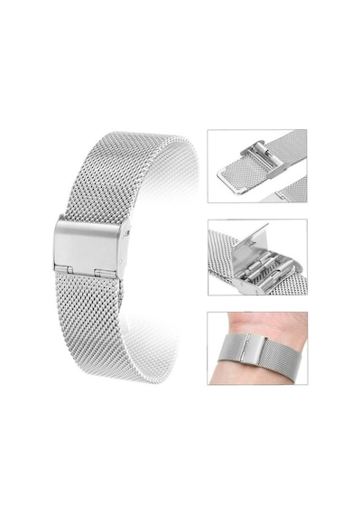 26Mm Saat Kordonu Çelik Hasır Silver 1.Kalite Örgü Kordon