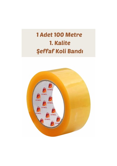 1 Adet 100 Metre Hotmelt Koli Bandı 1. Kalite Şeffaf Renkli, Güçlü Yapışkan, Kağıda Yapışır 1