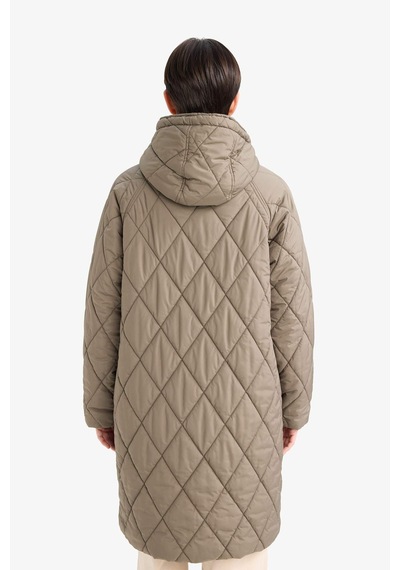 Defacto Regular Fit Kapüşonlu Kapitoneli Fermuarlı Parka F2882ax25wnkh402 Haki-kh402