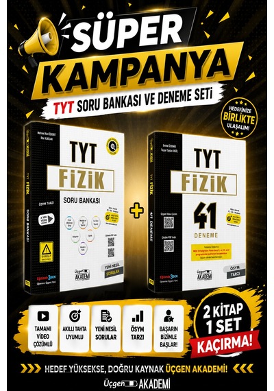 Üçgen Akademi Süper Kampanya Tyt Fizik Soru Bankası + 41 Deneme