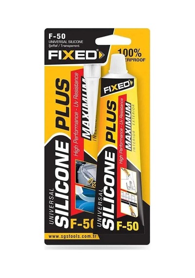 Fıxed F50 Genel Çok Amaçlı 50g, Tüp Silikon Yapıştırıcı Şeffaf Çok Renkli