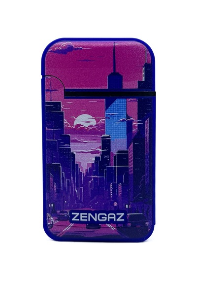 Zengaz Cool Tasarım Jet Alev Çakmak - Synthwave City Mavi
