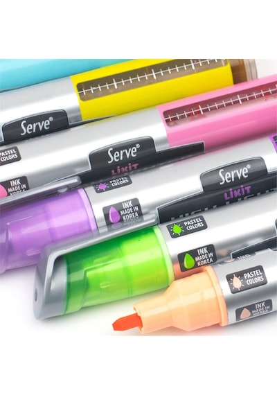 Serve Likit 4'lü İşaretleme Kalemi Pastel Set 5247 Çok Renkli
