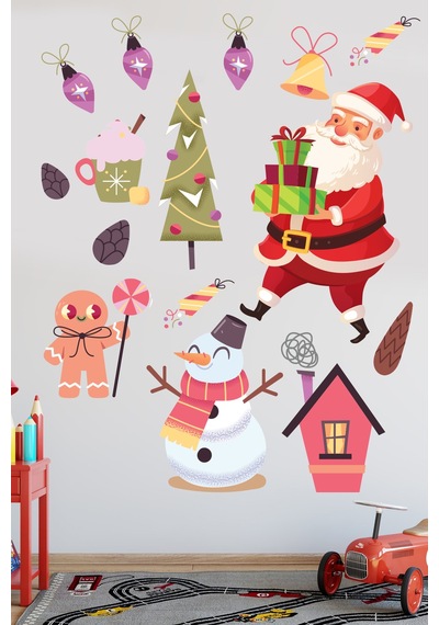 Crevidi Sevimli Noel Baba Ve Arkadaşları Çocuk Odası Stickeri