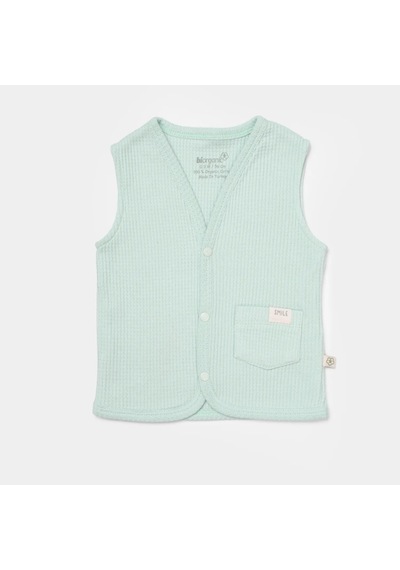 Biorganic Waffle Smile Bebek Yelek 61502 Mint