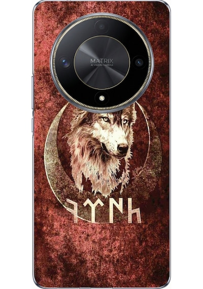 Honor X9b Uyumlu Göktürk Yazılı Ve Bozkurt Desenli Baskılı Silikon Kılıf Renkli