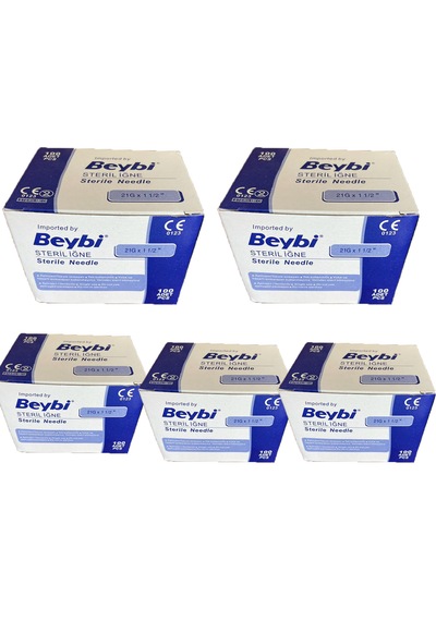 Beybi 21 G X 11/4" Steril Yeşil İğne Ucu 100 Adet 5 Kutu