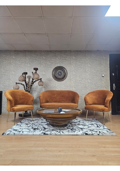 Zafir Teddy Takım Gold Kaplama Sivriltme Ayak Çay Seti Koltuk - Berjer , Balkon, Salon, Ofis Kiremit Zafir Teddy Takım Gold Kaplama Sivriltme Ayak Çay Seti Koltuk - Berjer , Balkon, Salon, Ofis Kiremit