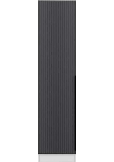 Minar Kale 1 Kapaklı Dolap Beyaz - Antrasit Çizgili Mebran 190cm