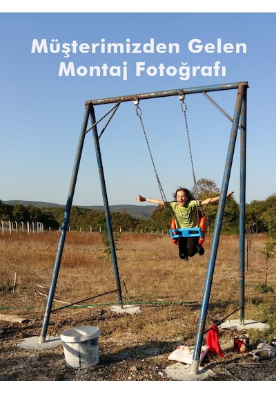 Zincirli Park Salıncak Oturağı Kalibre Zincirli Kırmızı Sarı