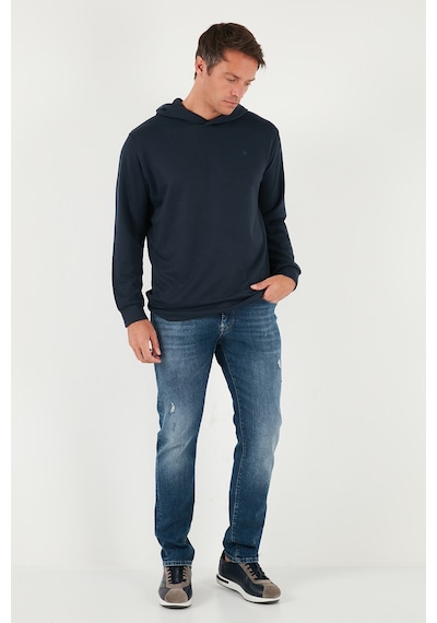 Buratti Relaxed Fit Kapüşonlu Yumuşak Dokulu Erkek Sweat 5901063 Lacivert