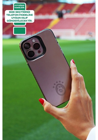 Apple Apple iPhone 14 Pro Uyumlu Galatasaray 5 Yıldız Tek Renk Arma Premium Lisanslı Telefon Kılıfı