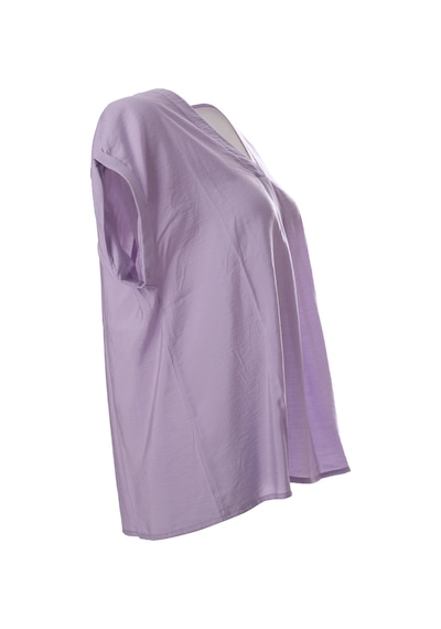 Canel Minimalist V Yaka Kısa Kol Oversize Kadın Bluz Lila Canel Minimalist V Yaka Kısa Kol Oversize Kadın Bluz Lila